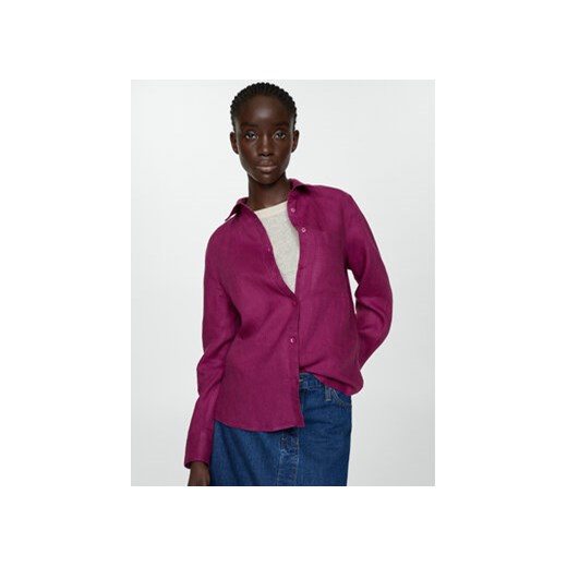 Mango Koszula Lino 67085722 Różowy Regular Fit ze sklepu MODIVO w kategorii Koszule damskie - zdjęcie 172255292
