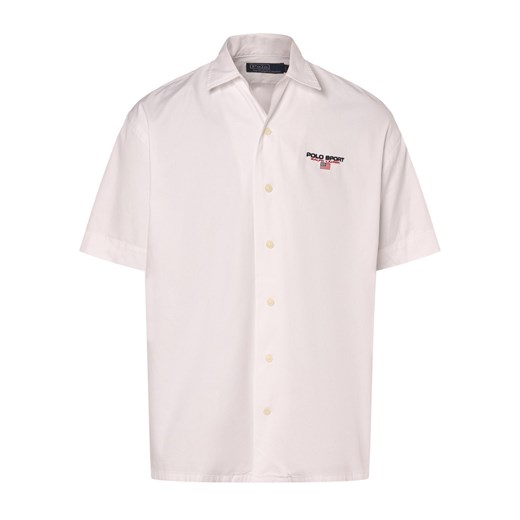 Polo Sport Koszula męska Mężczyźni Modern Fit Bawełna biały jednolity ze sklepu vangraaf w kategorii Koszule męskie - zdjęcie 172255920