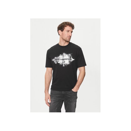 KARL LAGERFELD T-Shirt 755148 542224 Czarny Regular Fit ze sklepu MODIVO w kategorii T-shirty męskie - zdjęcie 172256433