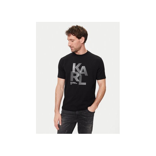 KARL LAGERFELD T-Shirt 755037 542221 Czarny Regular Fit ze sklepu MODIVO w kategorii T-shirty męskie - zdjęcie 172256473