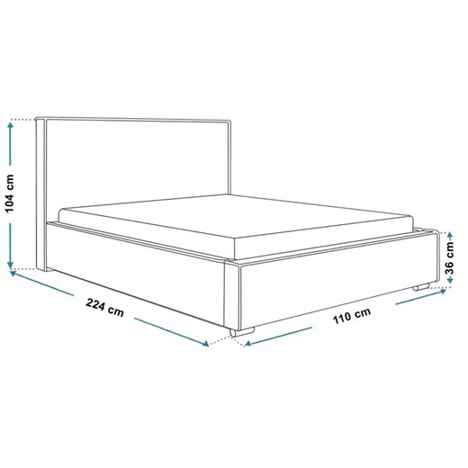 Tapicerowane pojedyncze łóżko 90x200 Eger 2X - 36 kolorów Elior One Size Edinos.pl