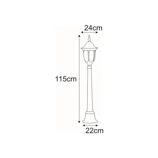 Czarna klasyczna stojąca lampa ogrodowa słupek - S320-Hadson Lumes One Size Edinos.pl