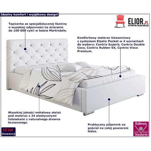 Tapicerowane łóżko z zagłówkiem 120x200 Loran 3X - 36 kolorów Elior One Size Edinos.pl