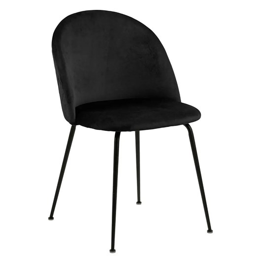 Welurowe krzesło czarne - Evenne ze sklepu Edinos.pl w kategorii Krzesła - zdjęcie 172256863