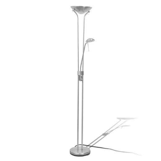 Srebrna Stojąca Lampa Podłogowa Led Do Czytania W9-A46 ze sklepu Edinos.pl w kategorii Lampy podłogowe - zdjęcie 172257042