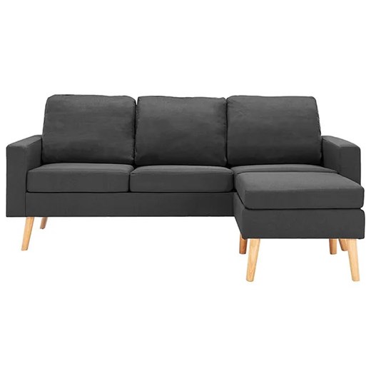 3-osobowa ciemnoszara sofa z podnóżkiem - Eroa 4Q Elior One Size Edinos.pl