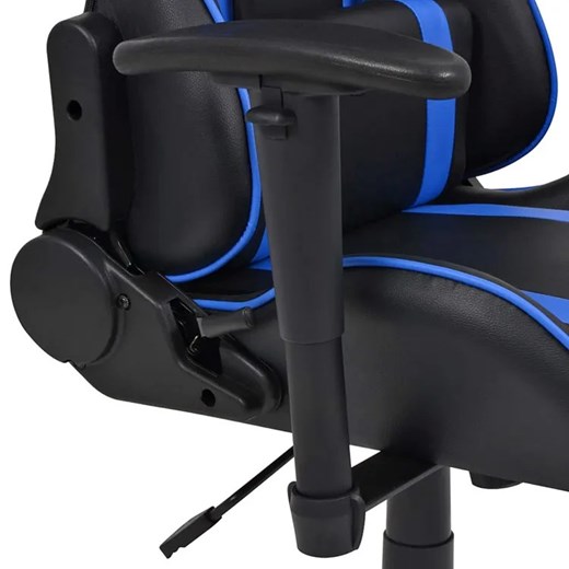Czarno-niebieski gamingowy fotel z podnóżkiem - Coriso Elior One Size Edinos.pl