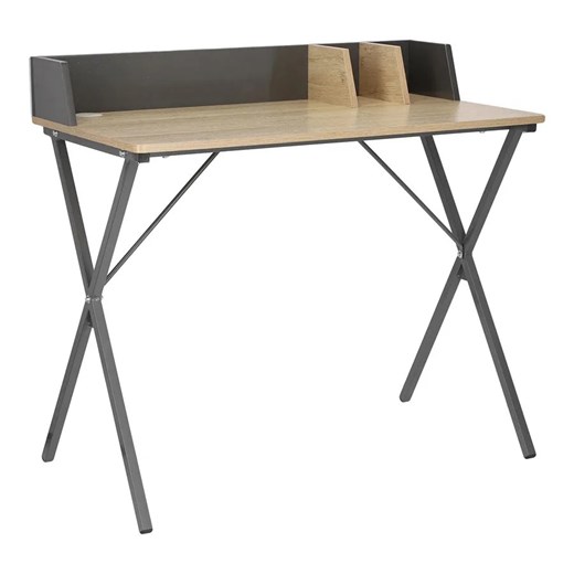 Nowoczesne biurko w stylu loftowym szary + naturalne drewno - Erys Elior One Size Edinos.pl
