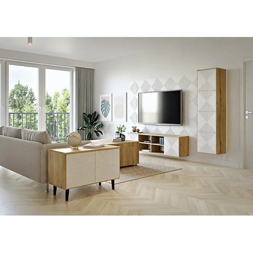 Minimalistyczny stolik nocny beż piaskowy - Estilo Noble 13X Elior One Size promocja Edinos.pl