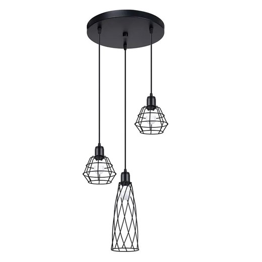 Lampa wisząca z 3 drucianymi kloszami - A421 T8-D16 ze sklepu Edinos.pl w kategorii Lampy wiszące - zdjęcie 172257751
