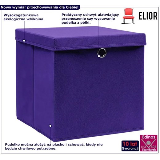 Komplet fioletowych pojemników do przechowywania 4 szt - Dazo 4X Elior One Size Edinos.pl