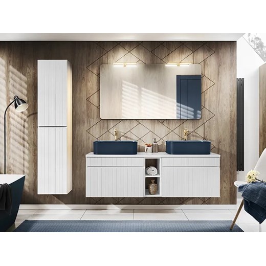 Biały blat do szafek umywalkowych 160 cm - Dione 6X Elior One Size Edinos.pl