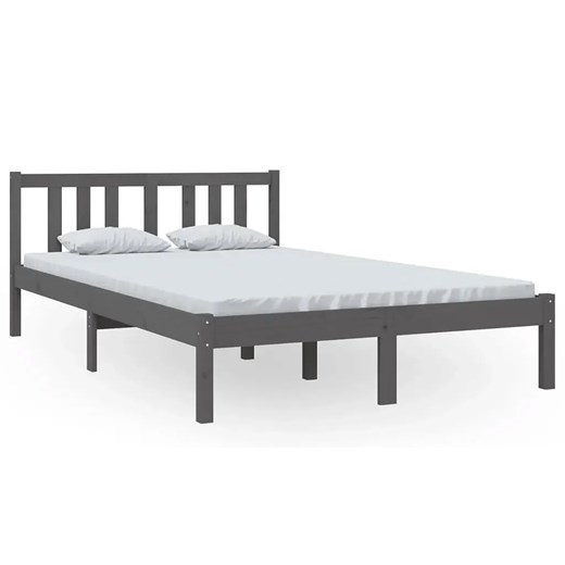 Szare łóżko z litego drewna 120x200 cm - Carla 4X ze sklepu Edinos.pl w kategorii Łóżka i materace - zdjęcie 172257971