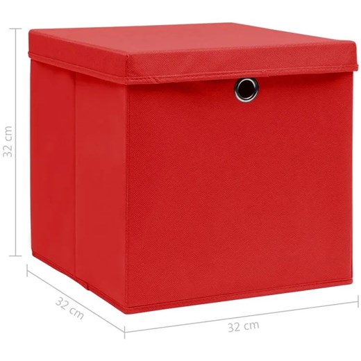 Zestaw czerwonych składanych pudełek 4 sztuki - Dazo 4X Elior One Size Edinos.pl