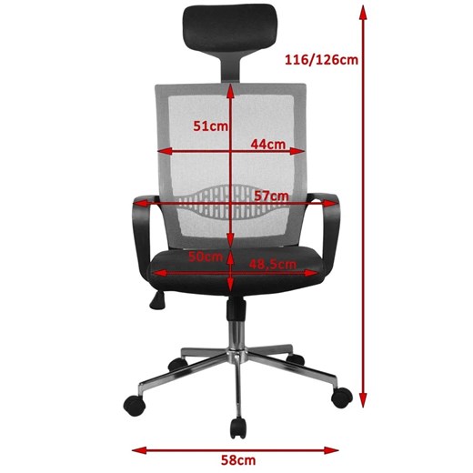 Czarny klasyczny fotel ergonomiczny do biurka - Trexol Elior One Size Edinos.pl