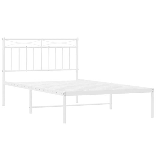 Białe metalowe łóżko pojedyncze 90x200 cm - Envilo ze sklepu Edinos.pl w kategorii Łóżka i materace - zdjęcie 172258351