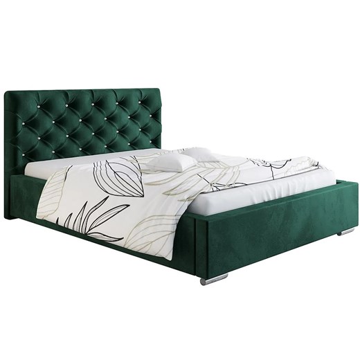 Pojedyncze łóżko pikowany zagłówek 90x200 Loran 2X - 36 kolorów ze sklepu Edinos.pl w kategorii Łóżka i materace - zdjęcie 172258453