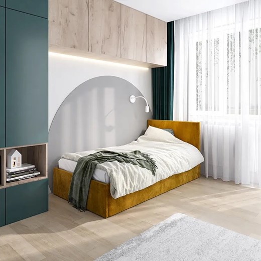 Musztardowe łóżko młodzieżowe Sorento 3X - 3 rozmiary Elior One Size Edinos.pl