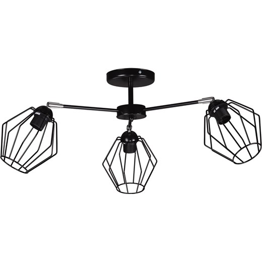 Czarna potrójna lampa sufitowa loftowa - S569-Luko ze sklepu Edinos.pl w kategorii Lampy sufitowe - zdjęcie 172258553