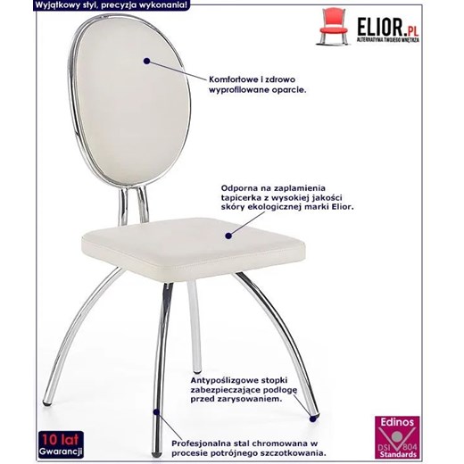 Krzesło Nores - jasny popiel Elior One Size Edinos.pl