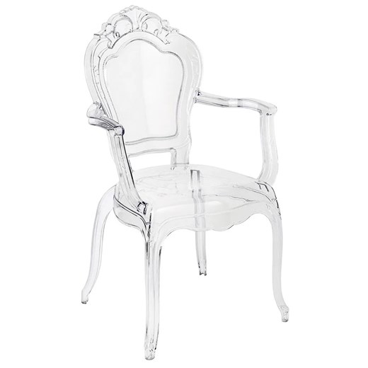 Bezbarwne krzesło do salonu z podłokietnikami - Trixi 3X ze sklepu Edinos.pl w kategorii Krzesła - zdjęcie 172258711