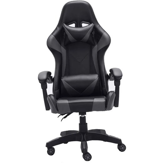 Szare krzesło gamingowe obrotowe - Vexim ze sklepu Edinos.pl w kategorii Krzesła biurowe - zdjęcie 172258754