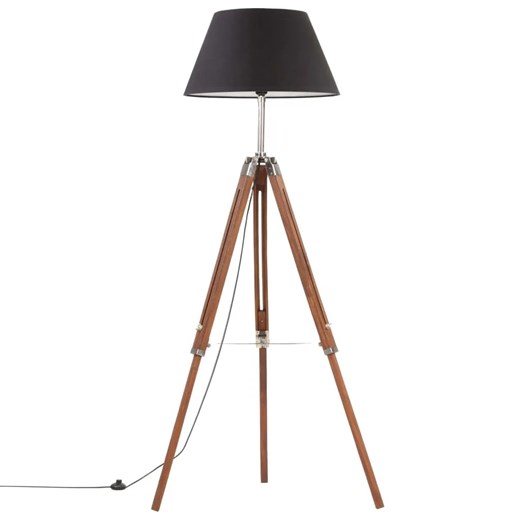 Brązowo czarna regulowana lampa stojąca trójnóg z drewna 3X EX199 T4-A98 ze sklepu Edinos.pl w kategorii Lampy podłogowe - zdjęcie 172258810