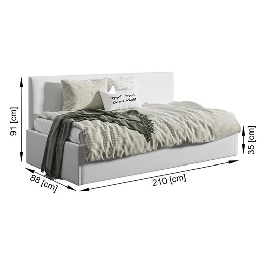 Czarne młodzieżowe łóżko sofa Sorento 4X - 3 rozmiary Elior One Size promocja Edinos.pl