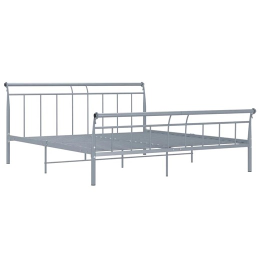 Szare metalowe łóżko dwuosobowe 200x200 cm - Ventano ze sklepu Edinos.pl w kategorii Łóżka i materace - zdjęcie 172258870