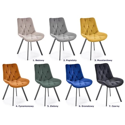 Musztardowe pikowane krzesło obrotowe - Blubell Elior One Size Edinos.pl