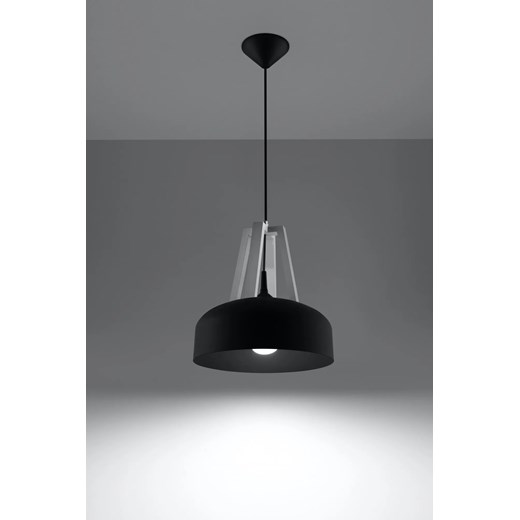 Czarna drewniana lampa wisząca loft - EX516-Casko Lumes One Size Edinos.pl