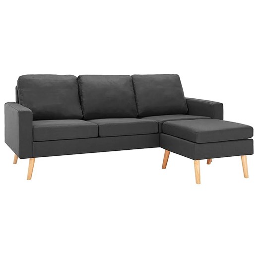 3-osobowa ciemnoszara sofa z podnóżkiem - Eroa 4Q Elior One Size Edinos.pl