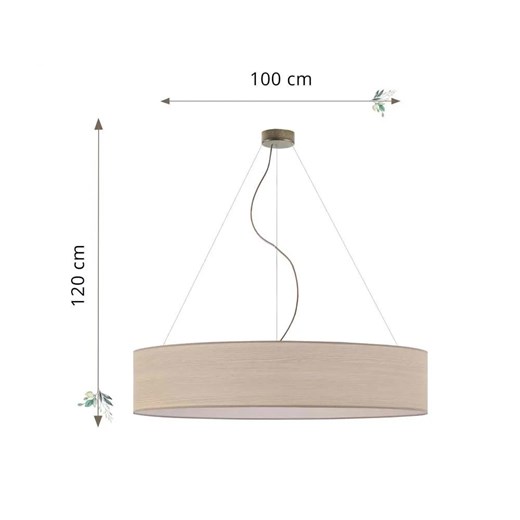 Duża lampa wisząca z okrągłym abażurem 100 cm - EX324-Porta - kolory do wyboru Lumes One Size Edinos.pl