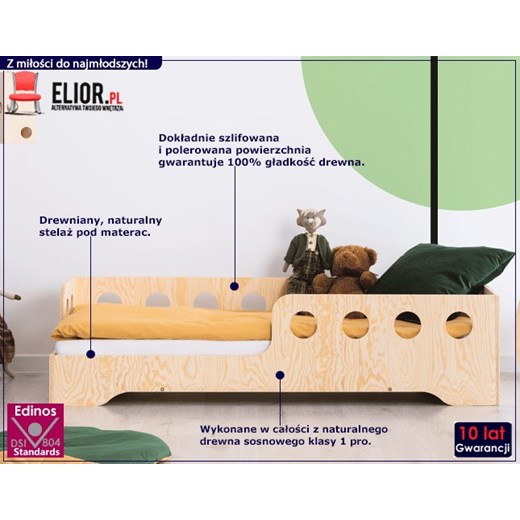 Lewostronne łóżko drewniane dziecięce 16 rozmiarów - Filo 4X Elior One Size Edinos.pl