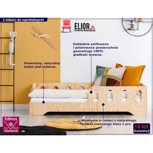 Lewostronne łóżko drewniane dziecięce 16 rozmiarów - Filo 2X Elior One Size Edinos.pl