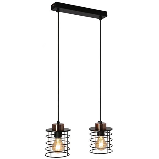 Czarna industrialna podwójna lampa wisząca - K099-Fario Lumes One Size Edinos.pl