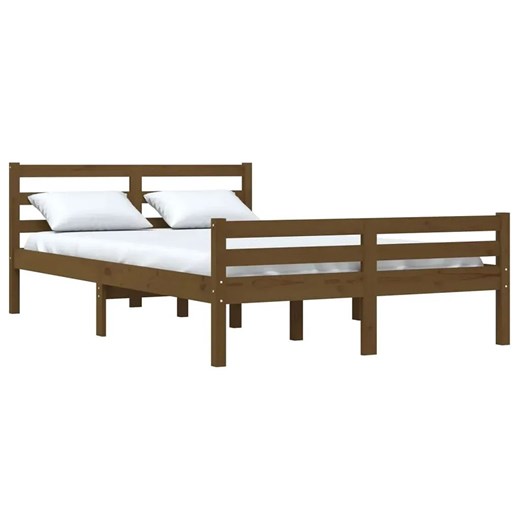 Sosnowe podwójne łóżko miodowy brąz 160x200 - Aviles 6X Elior One Size promocyjna cena Edinos.pl