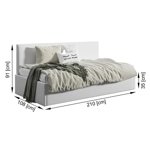 Czarne młodzieżowe łóżko sofa Sorento 4X - 3 rozmiary Elior One Size okazja Edinos.pl