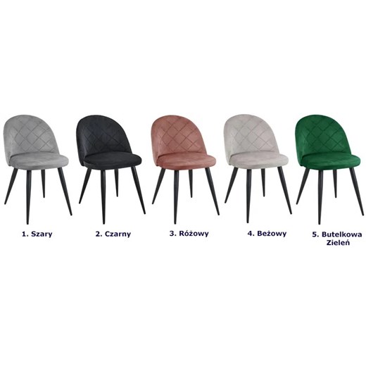 Welurowe krzesło z pikowanym oparciem butelkowa zieleń - Eferos 3X Elior One Size promocyjna cena Edinos.pl