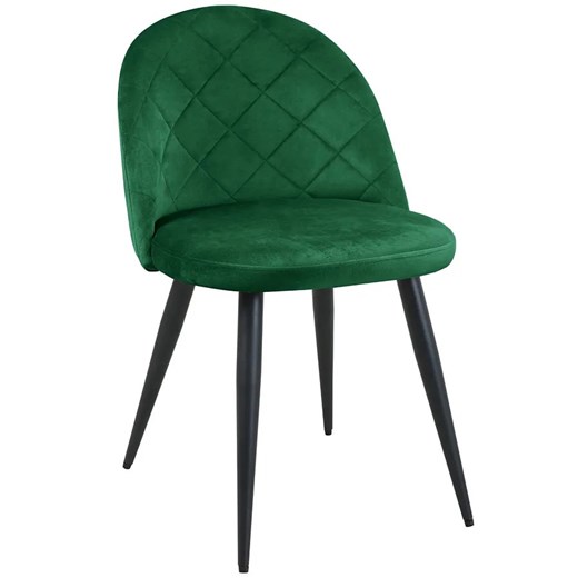 Welurowe krzesło z pikowanym oparciem butelkowa zieleń - Eferos 3X Elior One Size promocyjna cena Edinos.pl