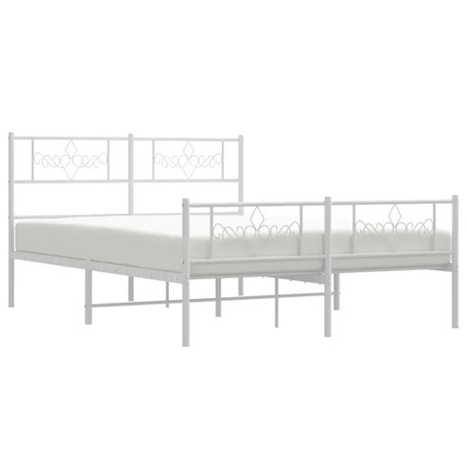 Białe metalowe łóżko małżeńskie 160x200 cm - Gisel Elior One Size Edinos.pl