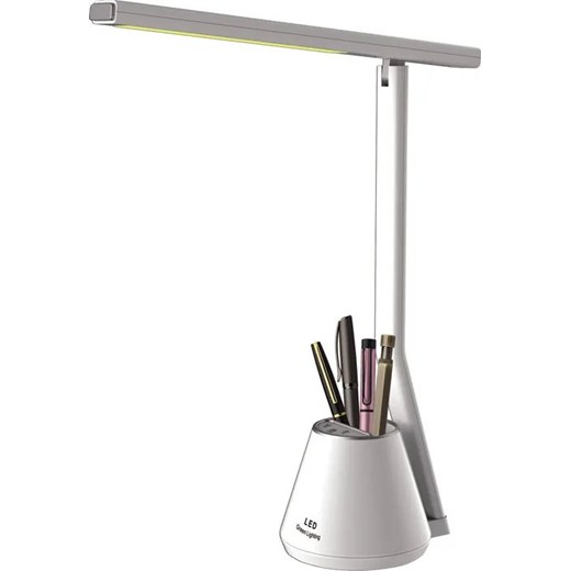 Biała lampka LED na biurko z pojemnikiem - S253-Defis Lumes One Size Edinos.pl