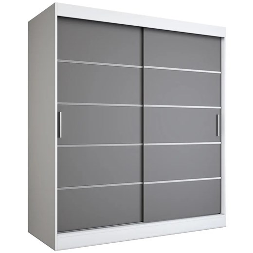Szafa przesuwna biały + antracyt 180 cm - Bohosa 5X ze sklepu Edinos.pl w kategorii Szafy - zdjęcie 172262091