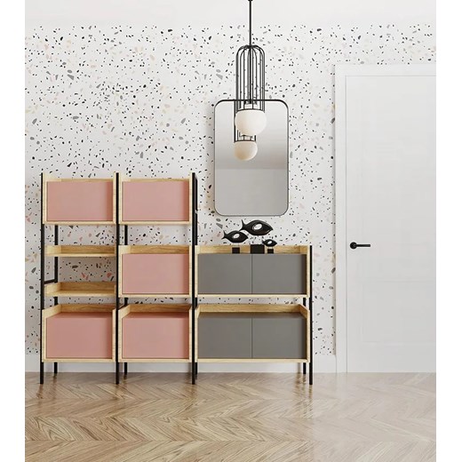 Szafka modułowa 83cm hikora + szary przykurzony - Horizonte 9X Elior One Size wyprzedaż Edinos.pl