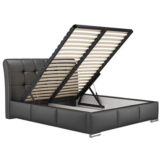 Łóżko z pikowanym zagłówkiem i pojemnikiem Tibis 2X 120x200 - 44 kolory Elior One Size Edinos.pl
