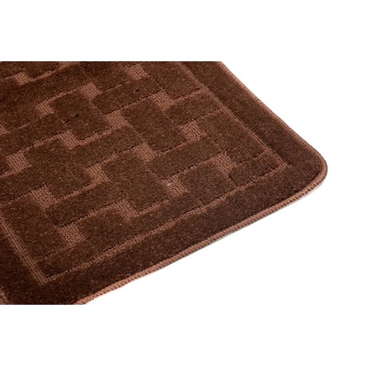 Stylowy brązowy zestaw dywaników do łazienki w kratę - Deso 4X Profeos One Size Edinos.pl