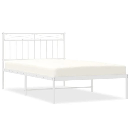 Białe metalowe łóżko pojedyncze 90x200 cm - Envilo Elior One Size Edinos.pl