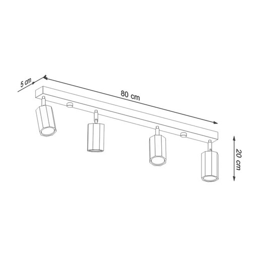 Poczwórny loftowy plafon drewniany - S475-Zeros Lumes One Size Edinos.pl