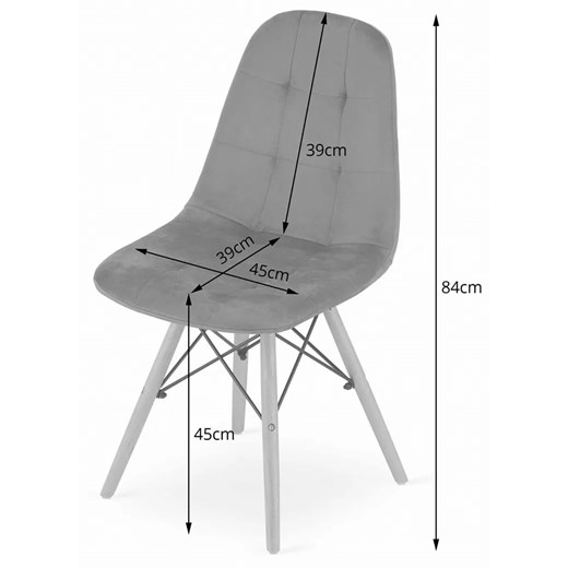 Czarne aksamitne krzesło skandynawskie - Zipro 3X Elior One Size Edinos.pl