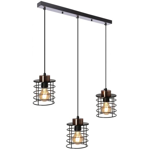 Czarna lampa wisząca w stylu industrialnym - K100-Fario Lumes One Size Edinos.pl